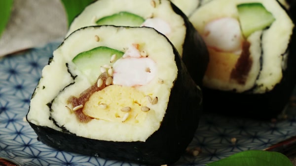 Mashed potato sushi roll